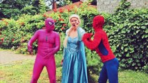 Spiderman & Frozen Elsa vs Maleficent Witch! w/ Pink Spidergirl, Hulk, Pink Spiderman. Ep. 59