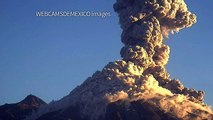 Web cameras capture images of Colima Volcano erupting in Mexico