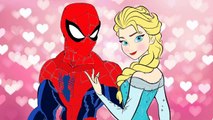 Coloring Spiderman vs Elsa - Spider man and Frozen Elsa Coloring Pages - ぬりえランド