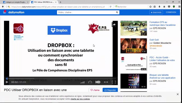 Dropbox pour récupérer des fichiers (photos, devoirs,...)