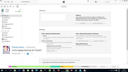 Como apagar backup do iTunes MiTutoriais