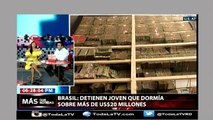 Detienen Joven que dormía sobren mas de US$20 millones-Más que noticias-Video