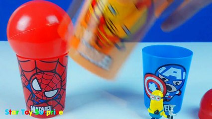 spider man ball cups surprise eggs minions kung fu panda 2 spongebob surprise eggs unboxing toy