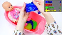Learn Colours Baby Doll Bath Time! Number Counting For Children Kid Baby Pretend Play Education
