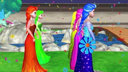 Frozen Elsa Gets Rainbow Face | Gorilla Tiger Elephant Finger Family Nursery Rhymes Collection