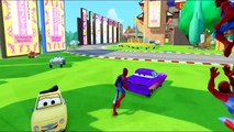 Superheroes Spiderman with Mcqueen Monster Truck Stunt Colors | Nursery Rhymes Songs for Kids