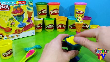 PLAY DOH Ice Cream Treats & Desserts Playset Make Play Dough Ice Cones & Sundaes Maker Playdoh