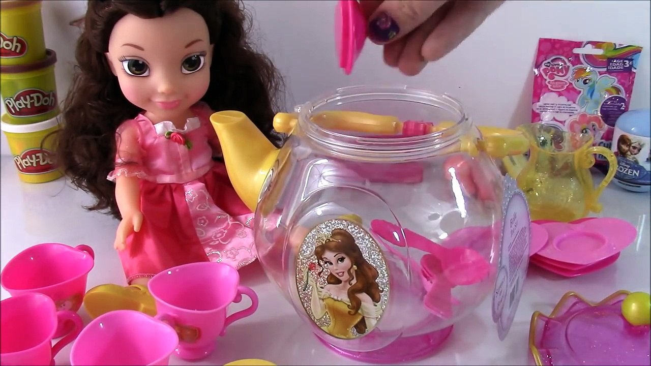 Disney Princess Toddler Belle Doll! PLAY DOH Candy Tea Party! Frozen MLP BLIND BAGS
