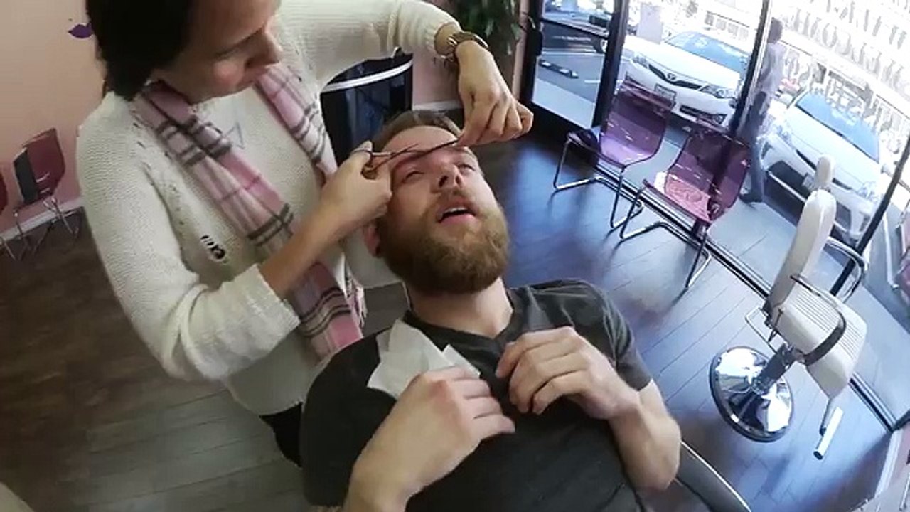 SHE PULLED OFF HiS MUSTACHE!!