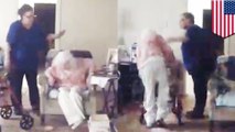 Sad old people stories: Elder abuse caught on camera when caretaker attacks old lady