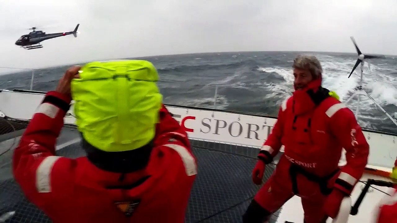 Ouessant   |   A bord d'IDEC Sport sur la ligne d'arrivée - Bretagne Télé