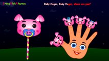 The Finger Family Pig Lollipop Family Nursery Rhymes | Lollipop Finger Family Song | Kids Songs