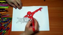 Человек-паук новые раскраски для малышей цветы Супергерои Раскраска цветные маркеры фломастеры карандаши