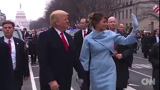 Watch the Trumps walk during inaugural parade