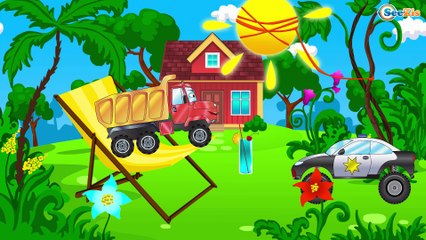 Coche de Policía es Azul - Carritos para niños - Dibujos animados infantiles - Caricatura de carros