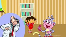 Five Little Dora Jumping on the Bed - 5 Little Monkeys Nursery Rhymes with Dora the Explorer