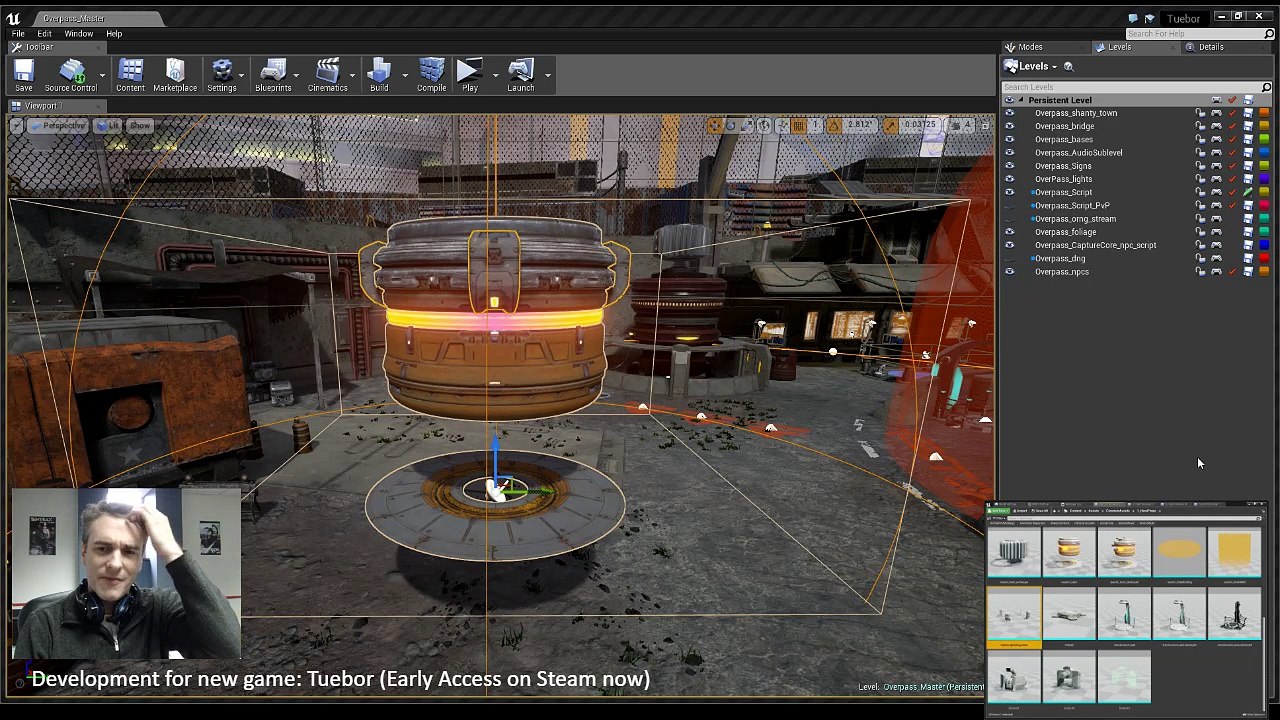 Silent Dev Stream: Tuebor Game - Unreal Engine: Capture the Core Map - Overpass