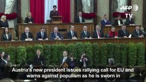 New Austrian president issues warning on populism