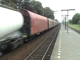 Diesel loco pull mixed freight train