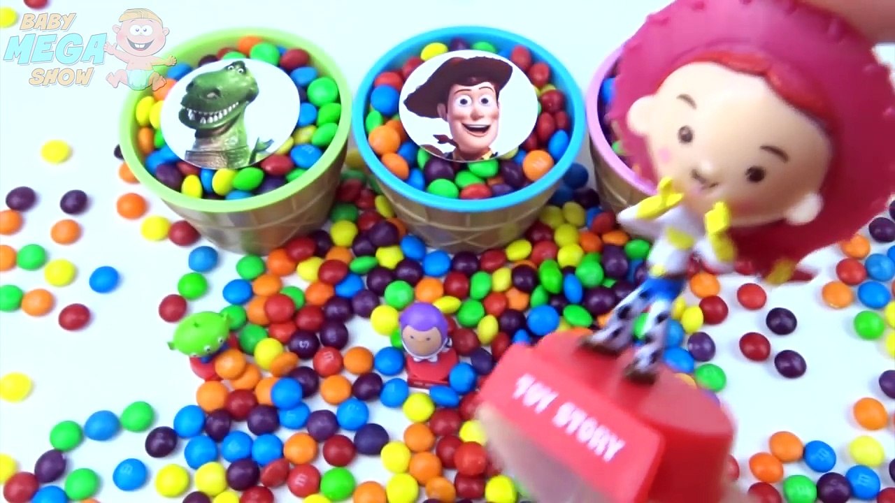 Ice Cream Cups Stacking Candy M&Ms Skittles Surprise Toys Toy Story Collection for Kids
