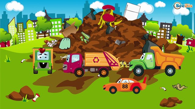 Eğlenceli çocuk filmi - İş makineleri Kamyon ve Vinç - Akıllı Arabalar - Eğitici Çizgi Film