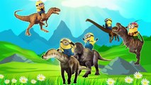 Finger Family MINIONS RIDING DINOSAURS Stomp Song for Kids Lyrics Nursery Rhymes Cookie Tv Video