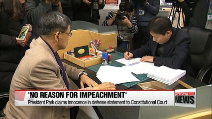 President Park claims innocence in defense statement to Constitutional Court