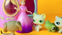 LPS Cafe with Disney Frozen Anna Magic Clip Doll Littlest Pet Shop Play Doh Food DisneyCarToys