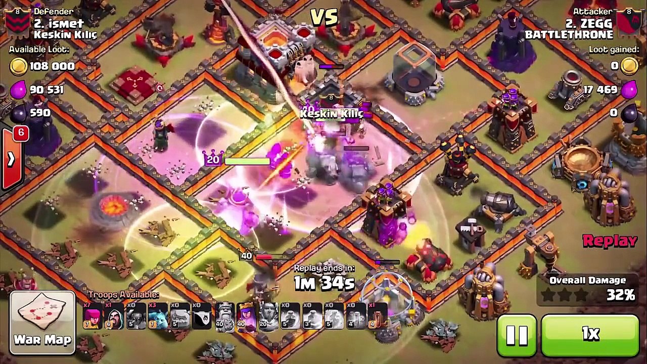 Clash Of Clans - INCREDIBLE! 9TH PERK KINGS!!! (pushing in war!!)