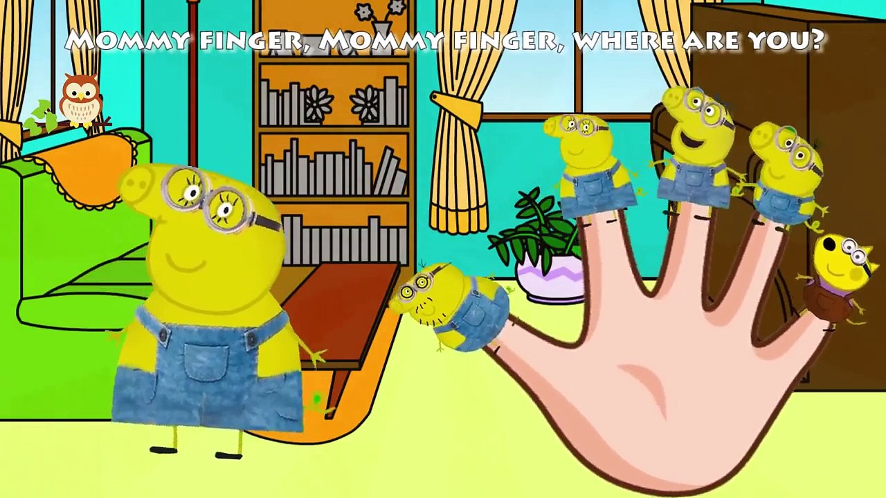 Fun Peppa Pig Minions Family Finger Rhymes / Dedo diversión Mickey Mouse Hulk Familia