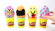 4 Play-Doh Surprise Eggs Butterfly, Mickey Mouse, Kermit the Frog, Heart Surprise Eggs