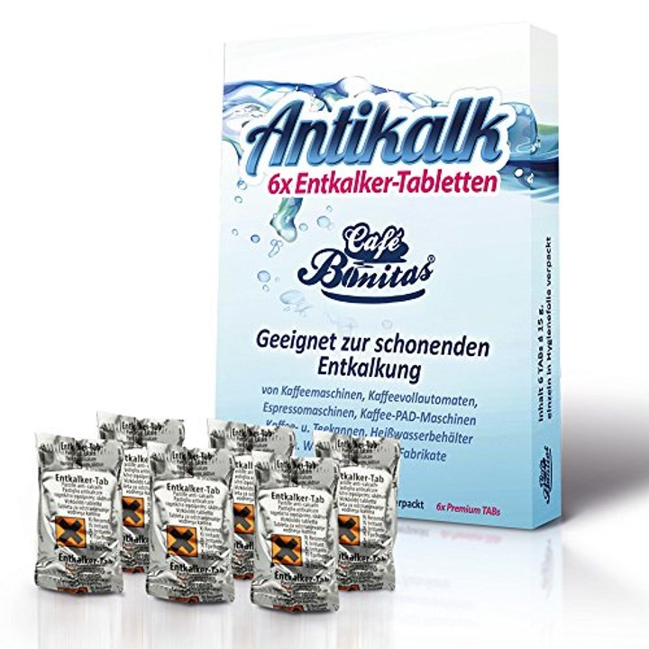 6 Entkalkertabletten Premium für Kaffeevollautomaten, Kaffeeautomaten, Kaffemaschinen, Espressomaschinen