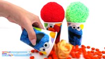 Elmo Foam Clay Surprise Eggs Ice Cream Cups Disney Frozen Minions Donald Duck RainbowLearning (NEW)