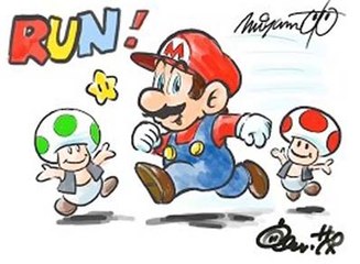 Miyamoto hace a Super Mario Run en un Ipad Pro