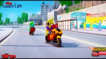 Spiderman & Color Spider-man brothers ride their bikes & have Fun in Toboggan, Epic moto party