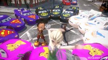 Frozen elsa spiderman and mickey mouse play with disney pixar lighting mcqueen superman batman cars