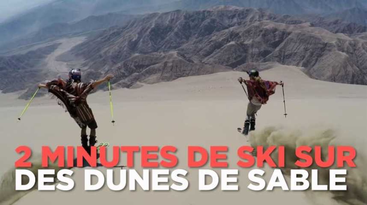 2 minutes de ski sur les dunes de sable du Pérou