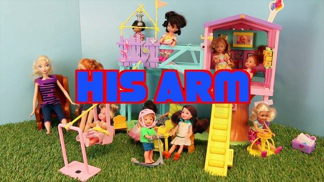 Frozen Elsa and Anna Kids SPIDERMAN BREAKS ARM at Barbie Park Playground with Spider-Man