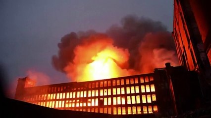 Massive blaze guts former textile mill in Manchester