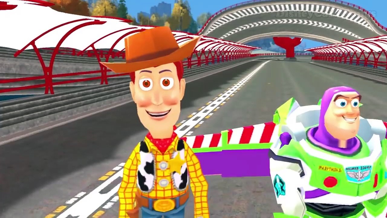 Toy Story Epic Race - Buzz Lightyear vs Sheriff Woody - Disney Cars Lightning McQueen