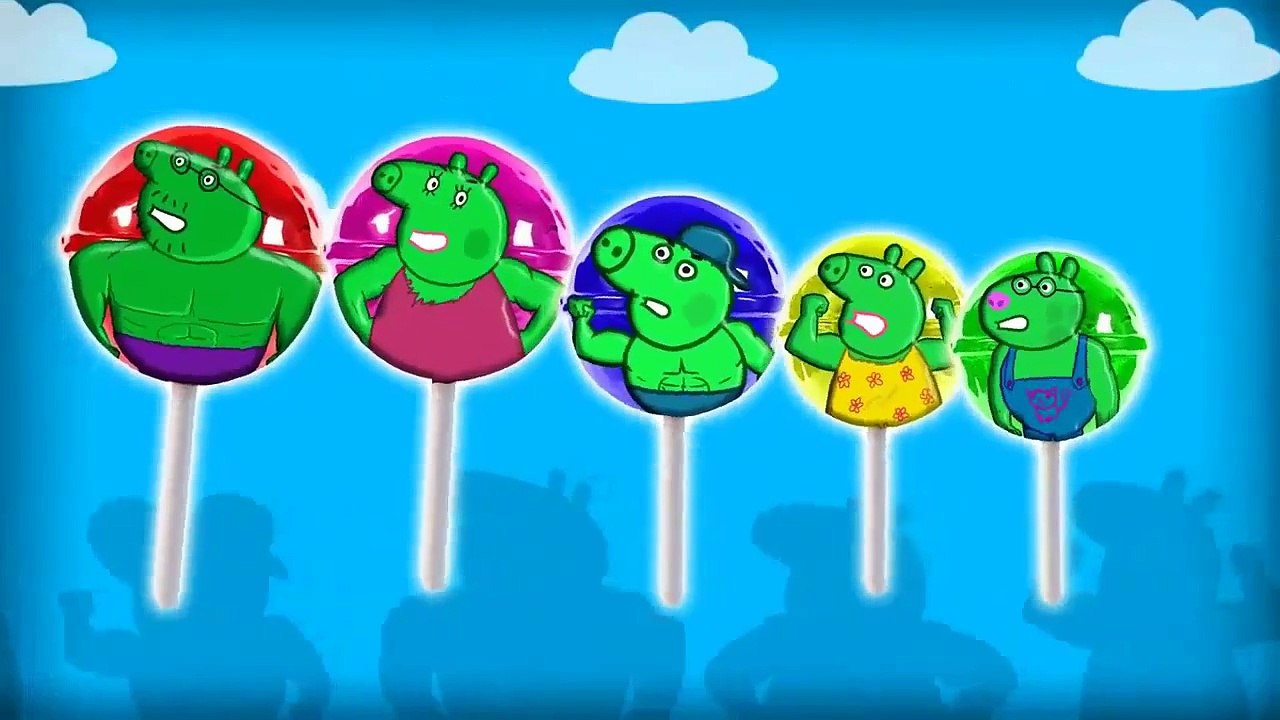 Peppa Pig Hulk Lollipop Finger Family Nursery Rhymes | Peppa Pig Play Doh