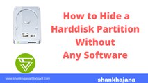 How to hide a hard disk partition without any software in Windows 10,8.1,XP
