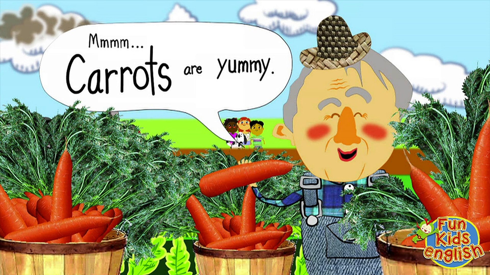 Морковь на английском. Песенка про овощи на английском для детей. Песня про морковь. Carrot in English for Kids. Как по английски морковь