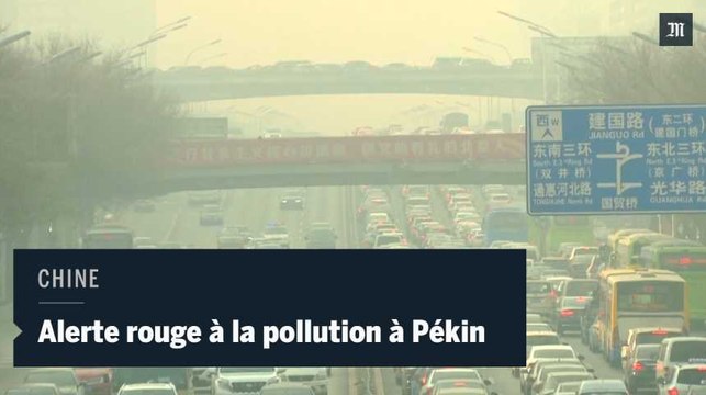 Pollution atmosphérique : Pékin en alterte rouge depuis ce vendredi