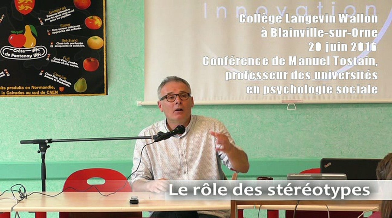 CARDIE Caen - Conférence de Manuel Tostain, professeur de Psychologie sociale à l'Université de Caen-Normandie, au Collège de Blainville-sur-Orne (20 juin 2016)