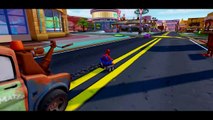 SPIDER-MAN , THE INCREDIBLE HULK with TOW MATER (disney pixar cars) & HOLLEY SHIFTWELL ( cars 2 )