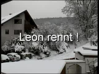 leon im schnee
