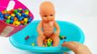 Baby Doll Bath Time In M&Ms Candies + other candies + Baby Doll poops