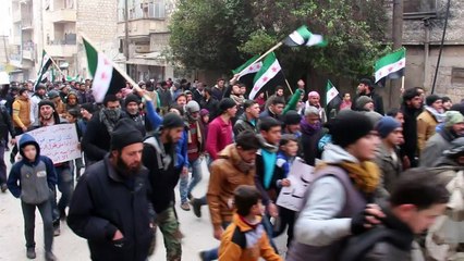 تظاهرة في معرة النعمان تضامنا مع المحاصرين في شرق حلب