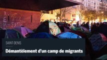 Démantèlement d'un campement de migrants à Saint-Denis